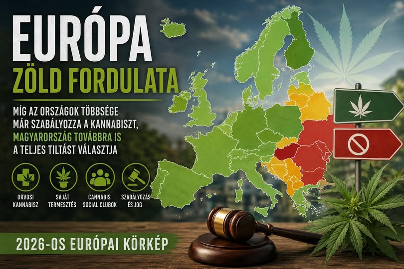Európa zöld fordulata – míg az országok többsége már szabályozza a kannabiszt, Magyarország továbbra is a teljes tiltást választja (2026-os európai körkép)